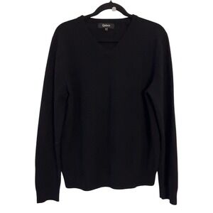 Quince 100% Cashmere V-Neck Sweater Black Men's Minimalist Luxe | SZ: M